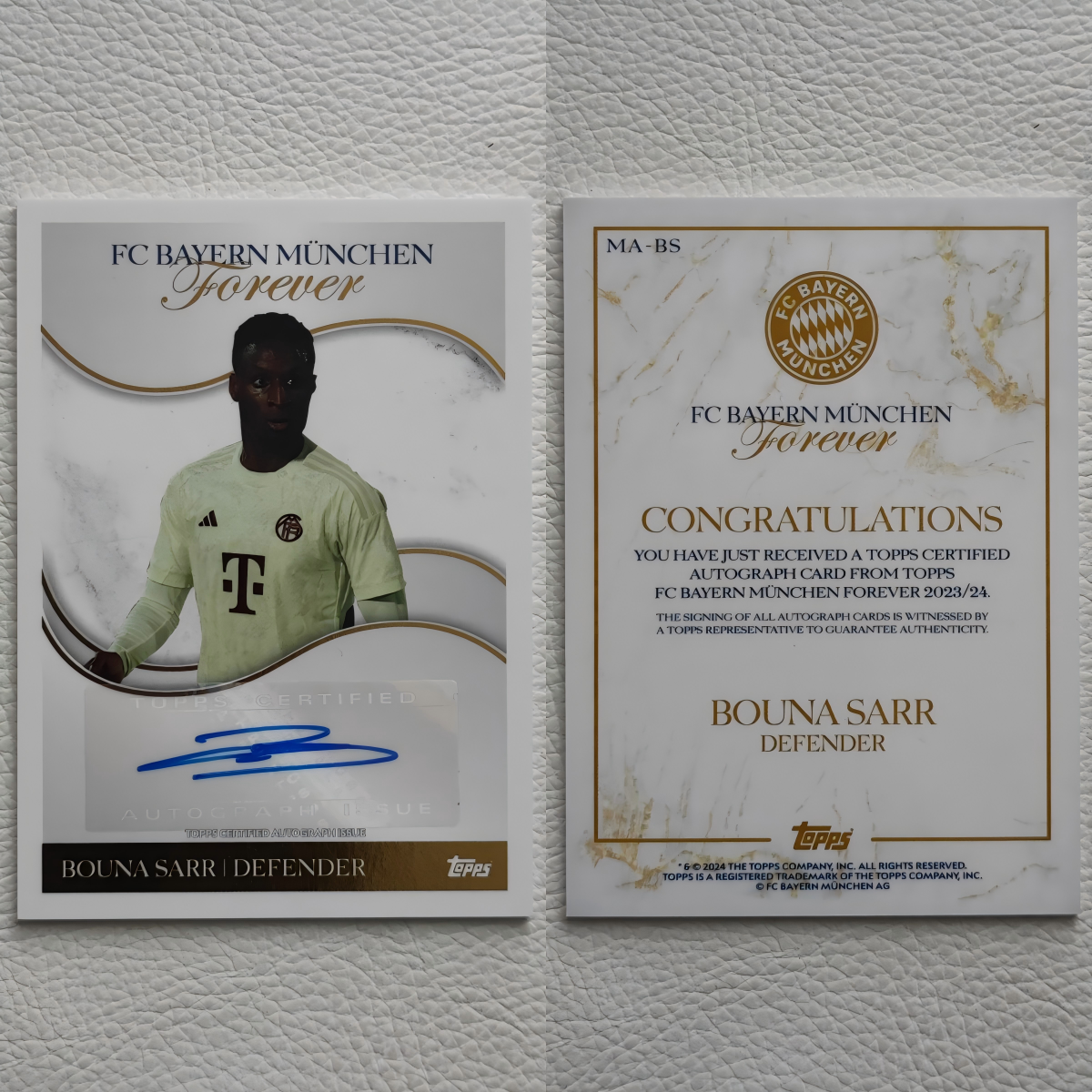 Topps 情人节限定 拜仁慕尼黑 萨尔 SARR 签名签字 球星卡