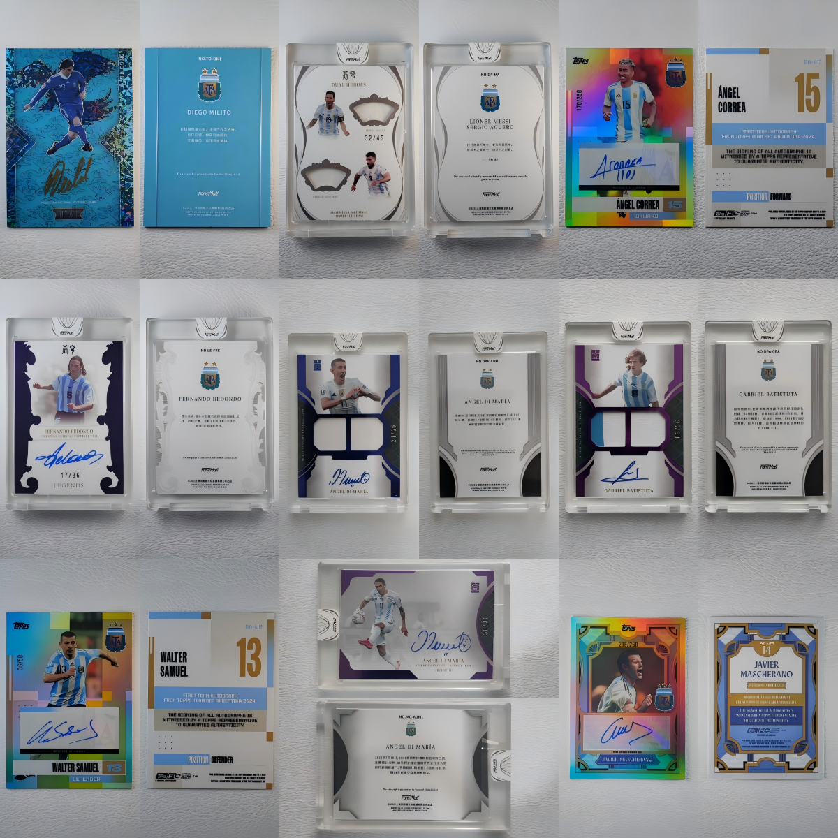 PANINI TOPPS阿根廷巴蒂斯图塔 梅西 迪马利亚签名球衣球星卡礼物