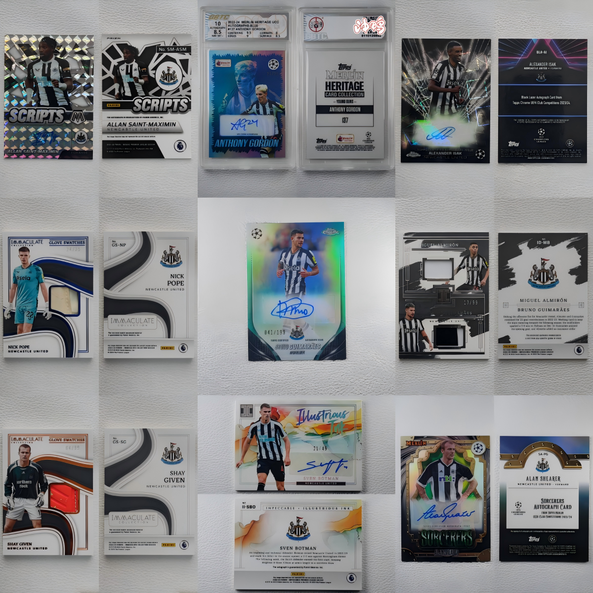 PANINI TOPPS 纽卡斯尔联 伊萨克 阿兰希勒 签名球衣球星卡礼物