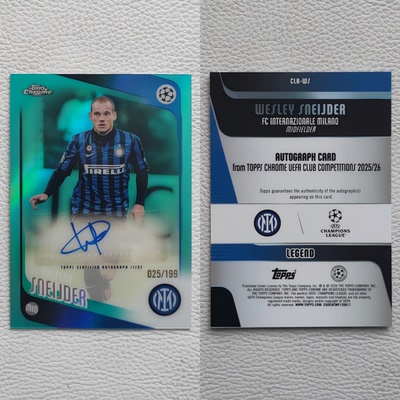 Topps Chrome 国际米兰 斯内德 亲签 签名 签字 球星卡 周边礼物
