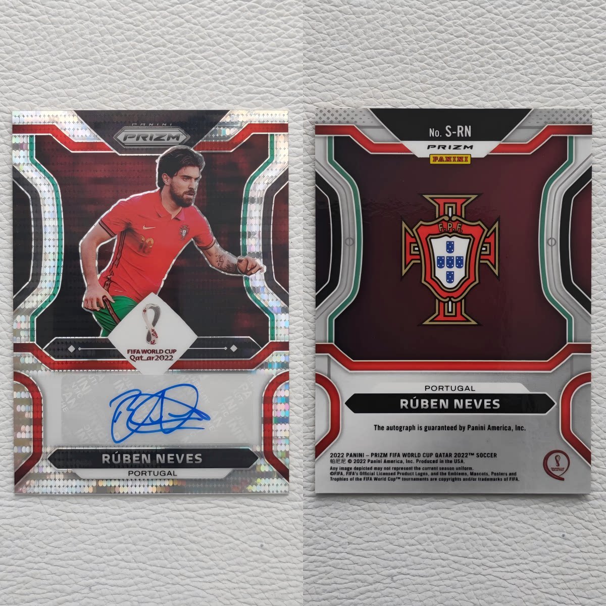 Panini Prizm 世界杯 葡萄牙 鲁本 内维斯 亲签 签名 球星卡 礼物
