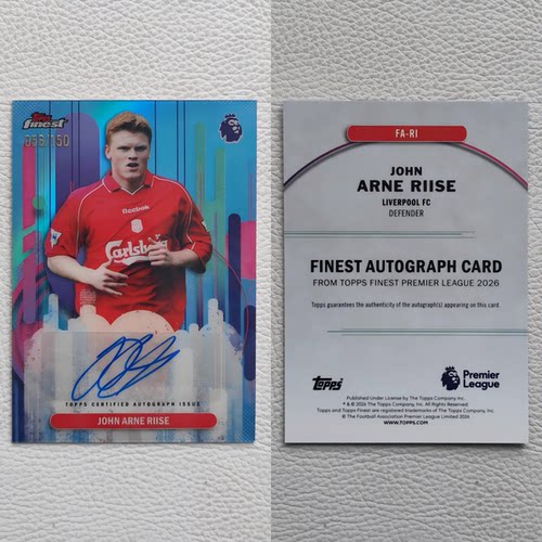 Topps Finest英超回归元年 利物浦 里瑟 亲签 签名 球星卡 周边