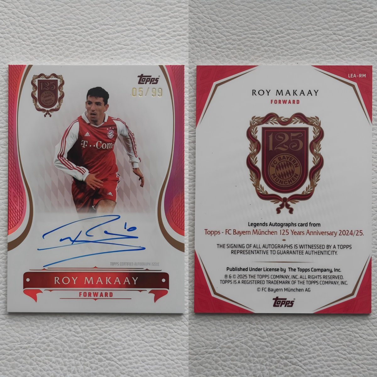 TOPPS 拜仁慕尼黑 125周年纪念 罗伊 马凯 卡签签名 球星卡 周边