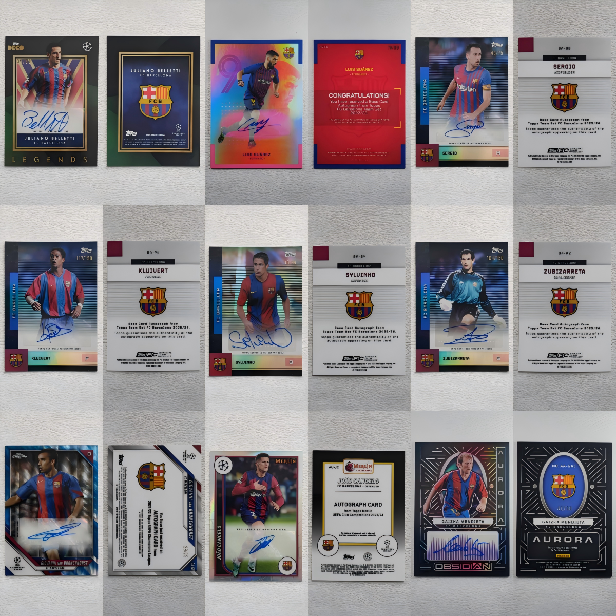 PANINI TOPPS 巴塞罗那 比利亚 苏亚雷斯 亲签 签名 球星卡礼物
