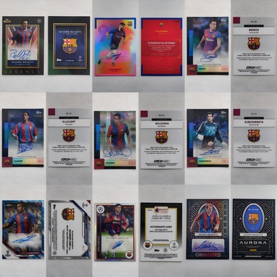 PANINI TOPPS 巴塞罗那 比利亚 苏亚雷斯 亲签 签名 球星卡礼物