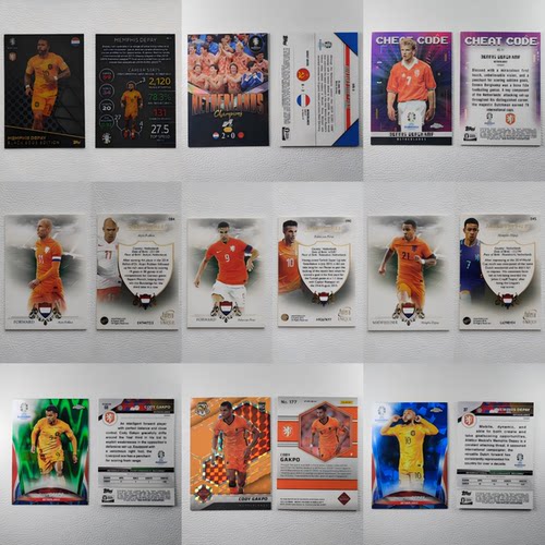 Topps panini 荷兰 加克波 范佩西 罗本 带编限量球星卡周边礼物