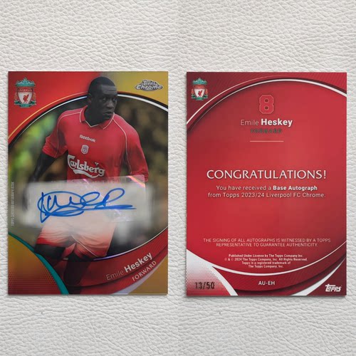 Topps Chrome 血统元年 利物浦 赫斯基 Heskey 亲签 签字 球星卡