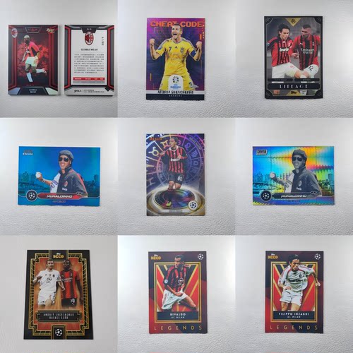 TOPPS PANINI AC米兰 小罗 因扎吉 维阿 带编限量 球星卡周边礼物