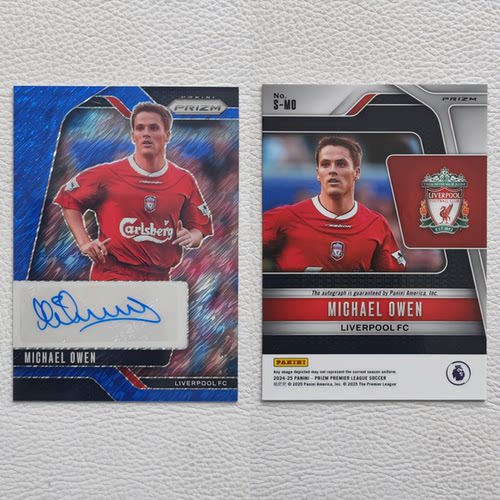 Panini Prizm 绝版英超 利物浦 欧文 亲签 签名 签字 球星卡 礼物
