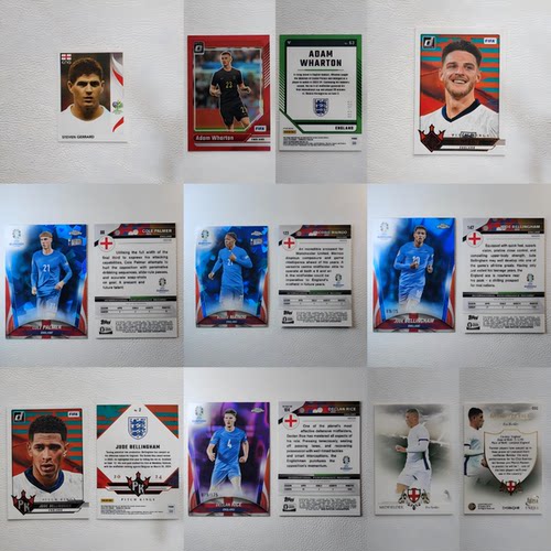 Topps PANINI 英格兰 贝林厄姆 帕尔默等 带编限量球星卡周边礼物