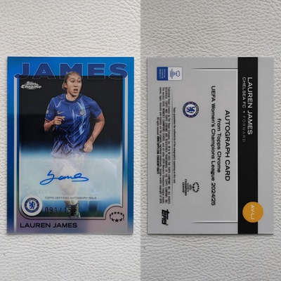 Topps Chrome 切尔西  劳伦 詹姆斯 詹妹 亲签 签名 球星卡 周边