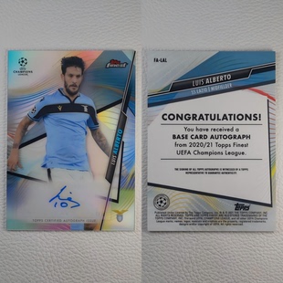 阿尔贝托 拉齐奥 Alberto 亲签 球星卡 Topps 签字 FInest