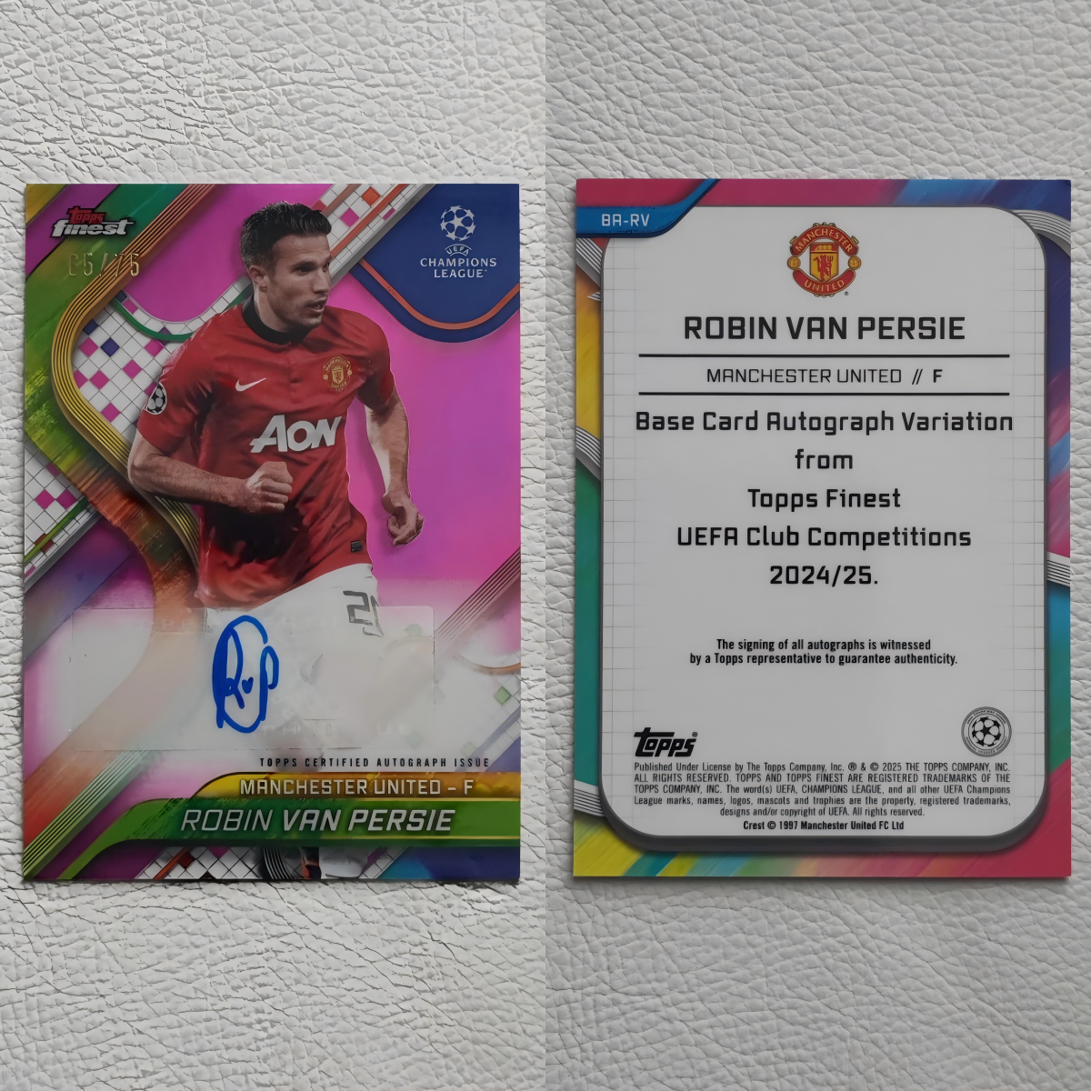 Topps 曼联 荷兰 范佩西 ROBIN VAN PERSIE 签名 球星卡 周边礼物