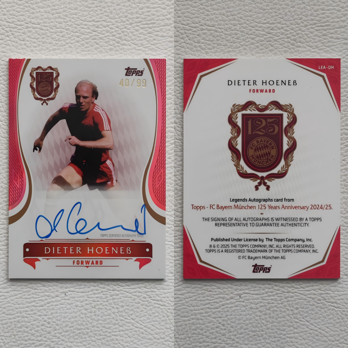 TOPPS 拜仁慕尼黑125周年高端限定 赫内斯 亲签 卡签 签名 球星卡