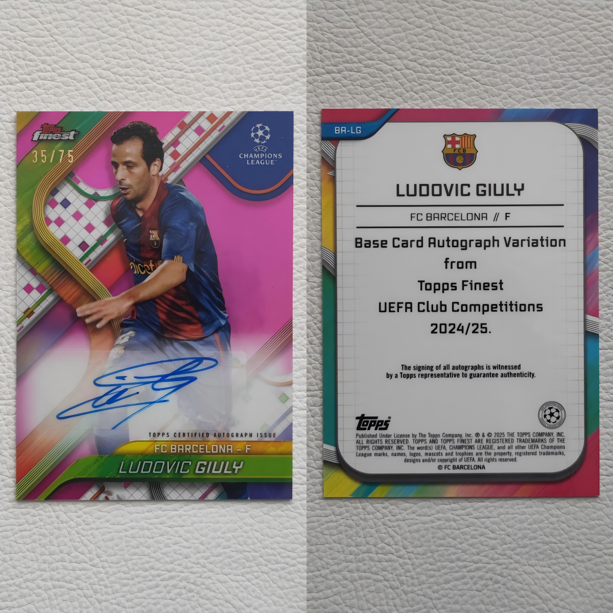 Topps 巴塞罗那 久利 球员亲签 签字签名 球星卡 周边 礼物
