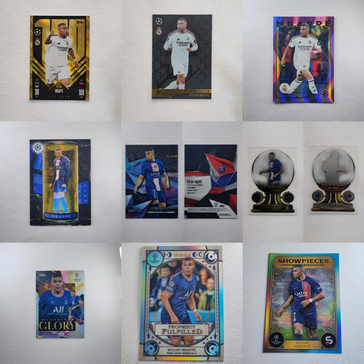Topps PANINI 皇家马德里 姆巴佩 带编限量各系列球星卡周边礼物