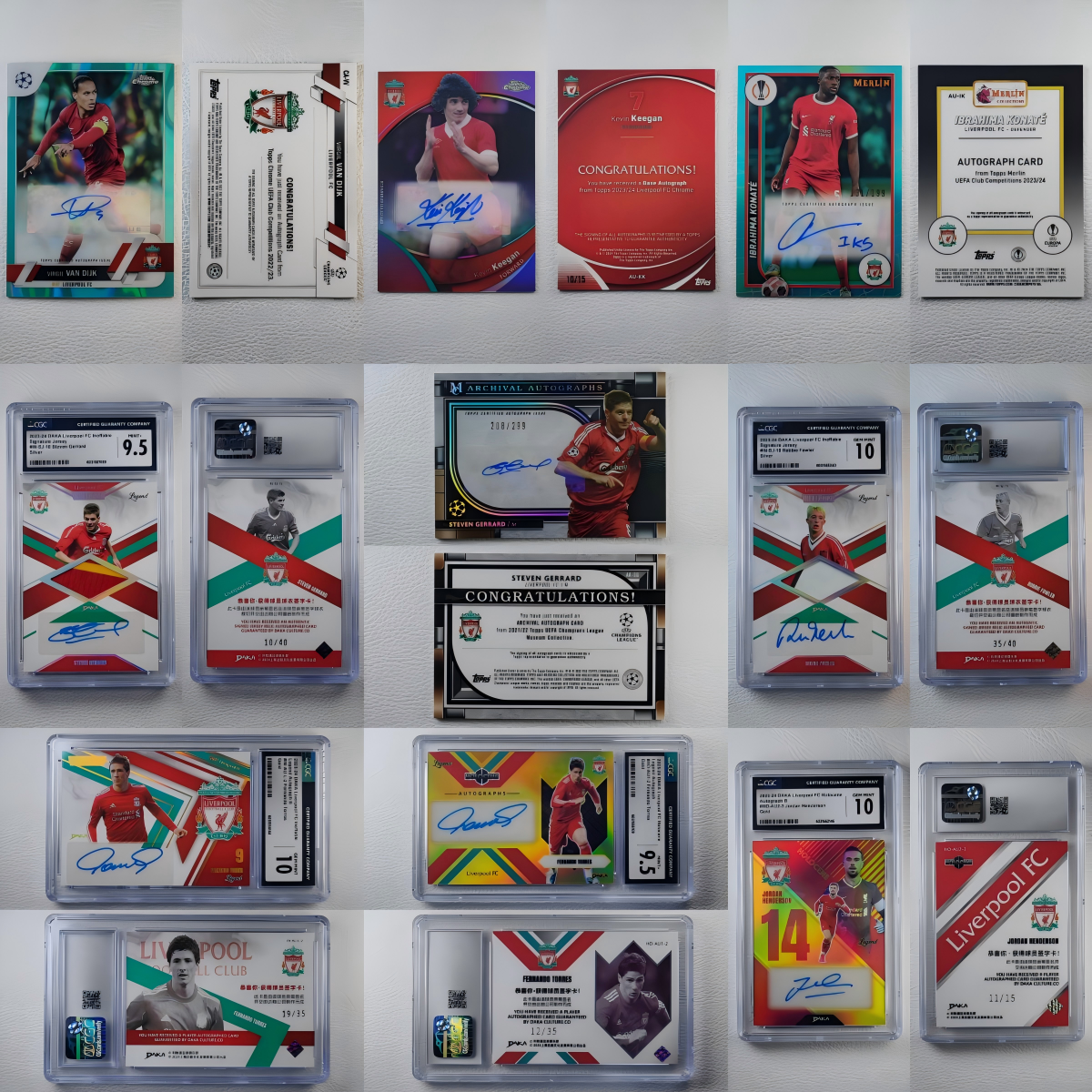 Topps PANINI 利物浦 范戴克 杰拉德 托雷斯 签名球衣球星卡礼物