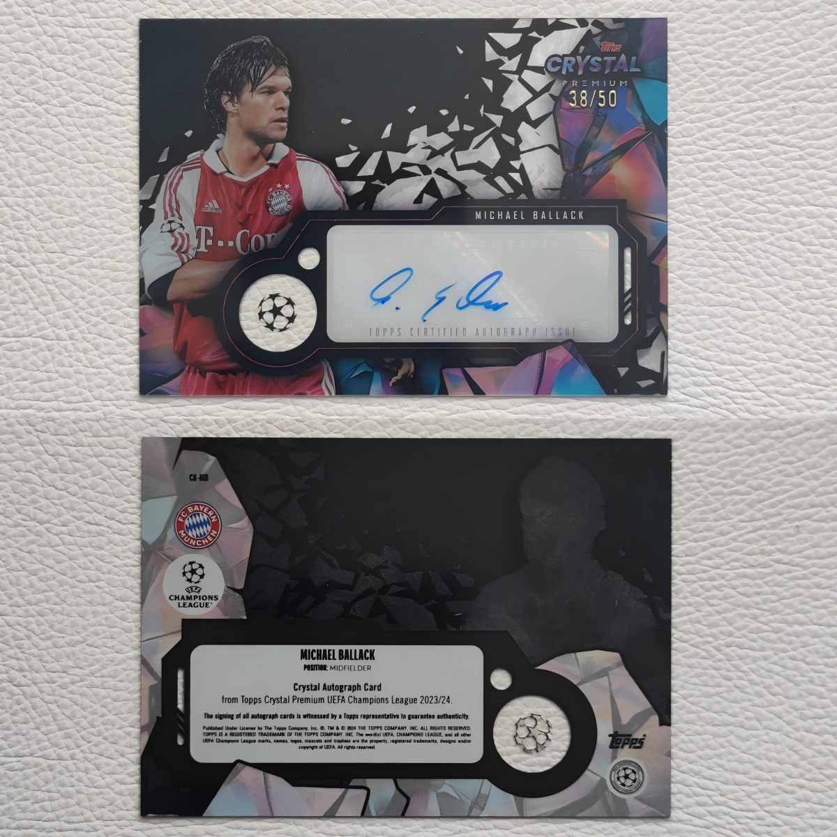 TOPPS CRYSTAL 拜仁慕尼黑 巴拉克 BALLACK 亲签 签名 球星卡周边