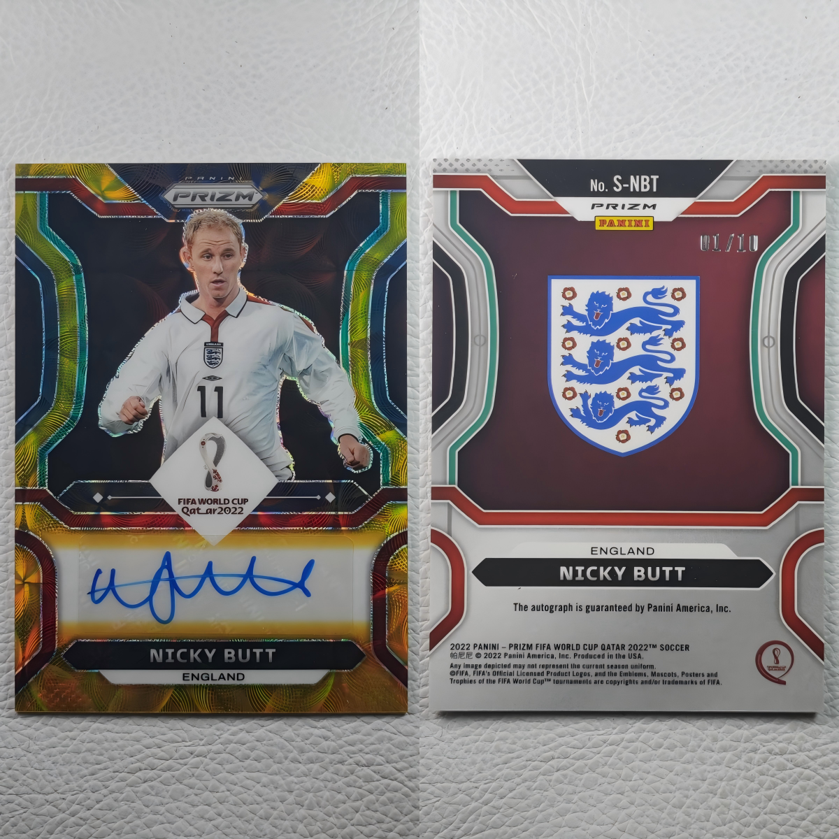 Panini 世界杯 英格兰 曼联 尼基巴特 Butt 签名 球星卡 周边礼物
