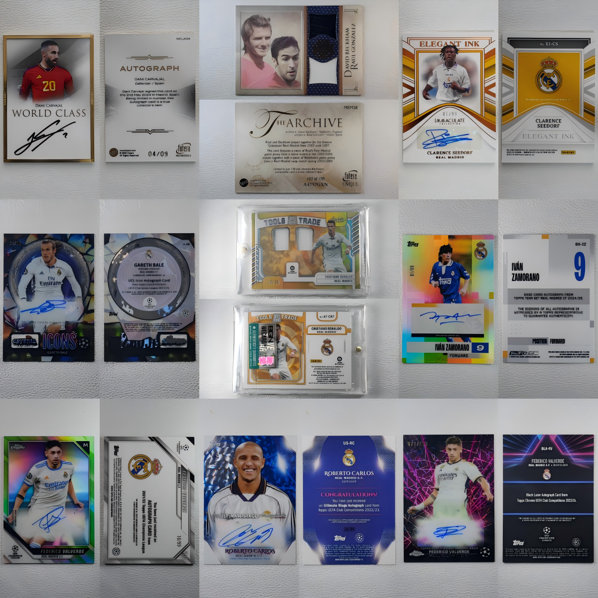 Topps PANINI 皇家马德里 C罗 贝尔 巴尔韦德 签字球衣球星卡礼物