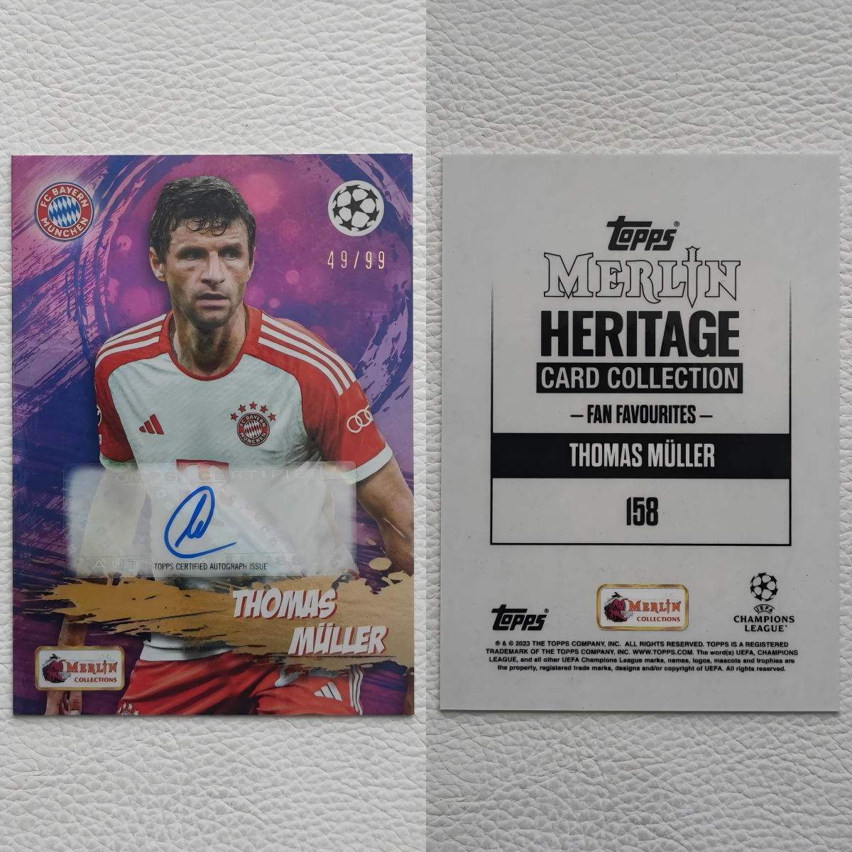 Topps 2023 Merlin 拜仁慕尼黑 穆勒 MULLER 亲笔签名签字 球星卡