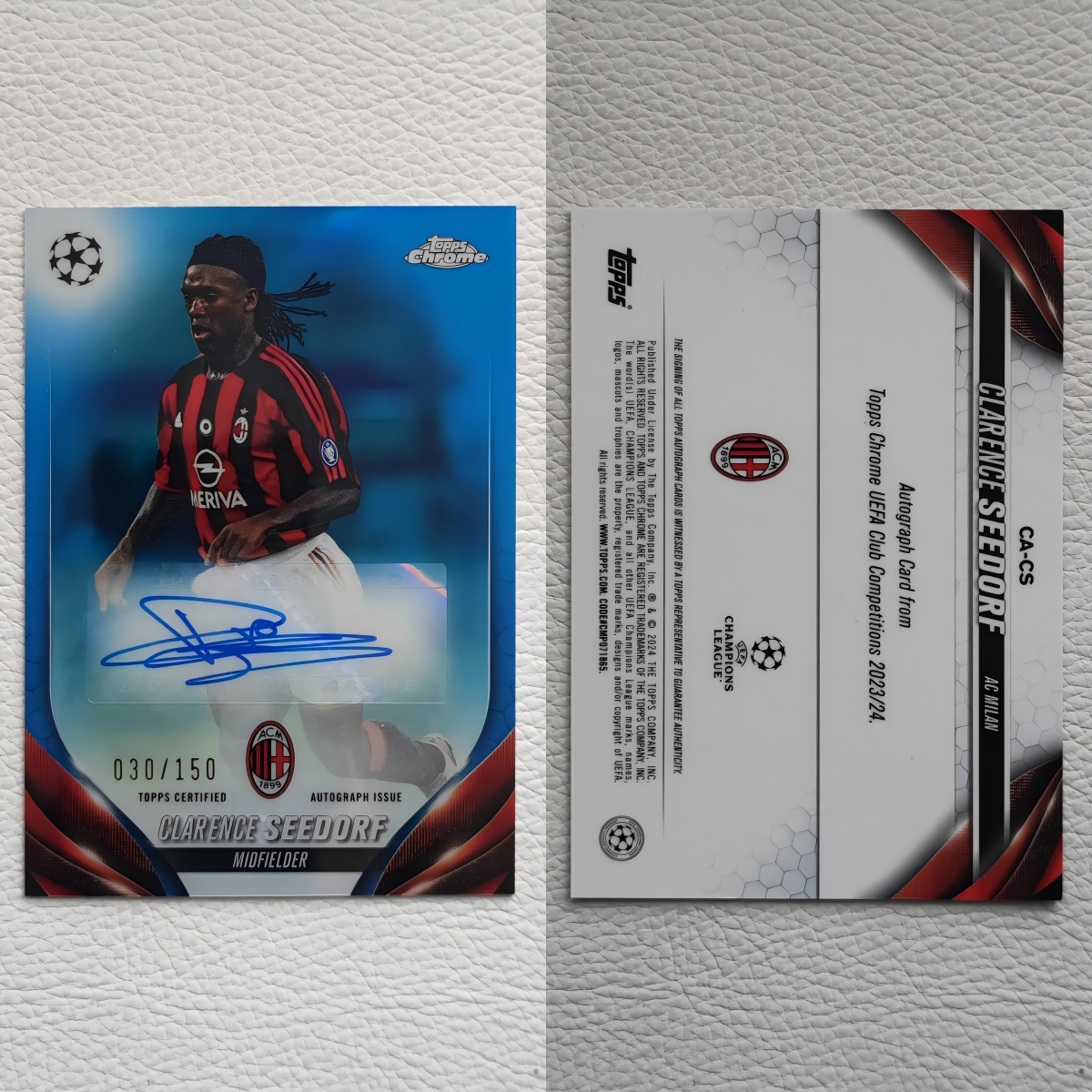 Topps Chrome AC米兰 西多夫 SEEDORF 亲签 签字 球星卡 周边礼物