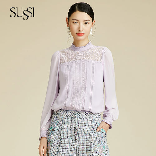 SUSSI/古色秋季立领长袖衬衫