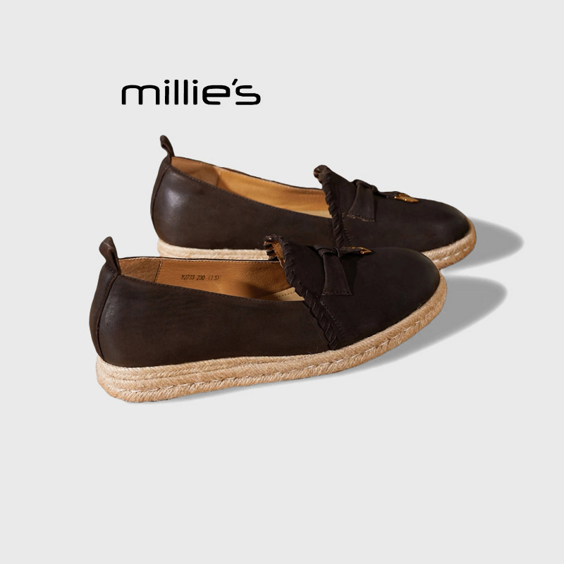 MILLIE'S/妙丽草编复古渔夫鞋