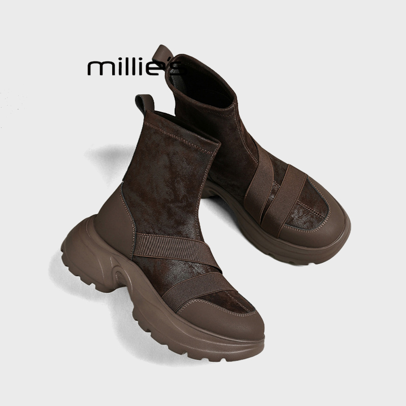 MILLIE'S/妙丽厚底增高弹力靴
