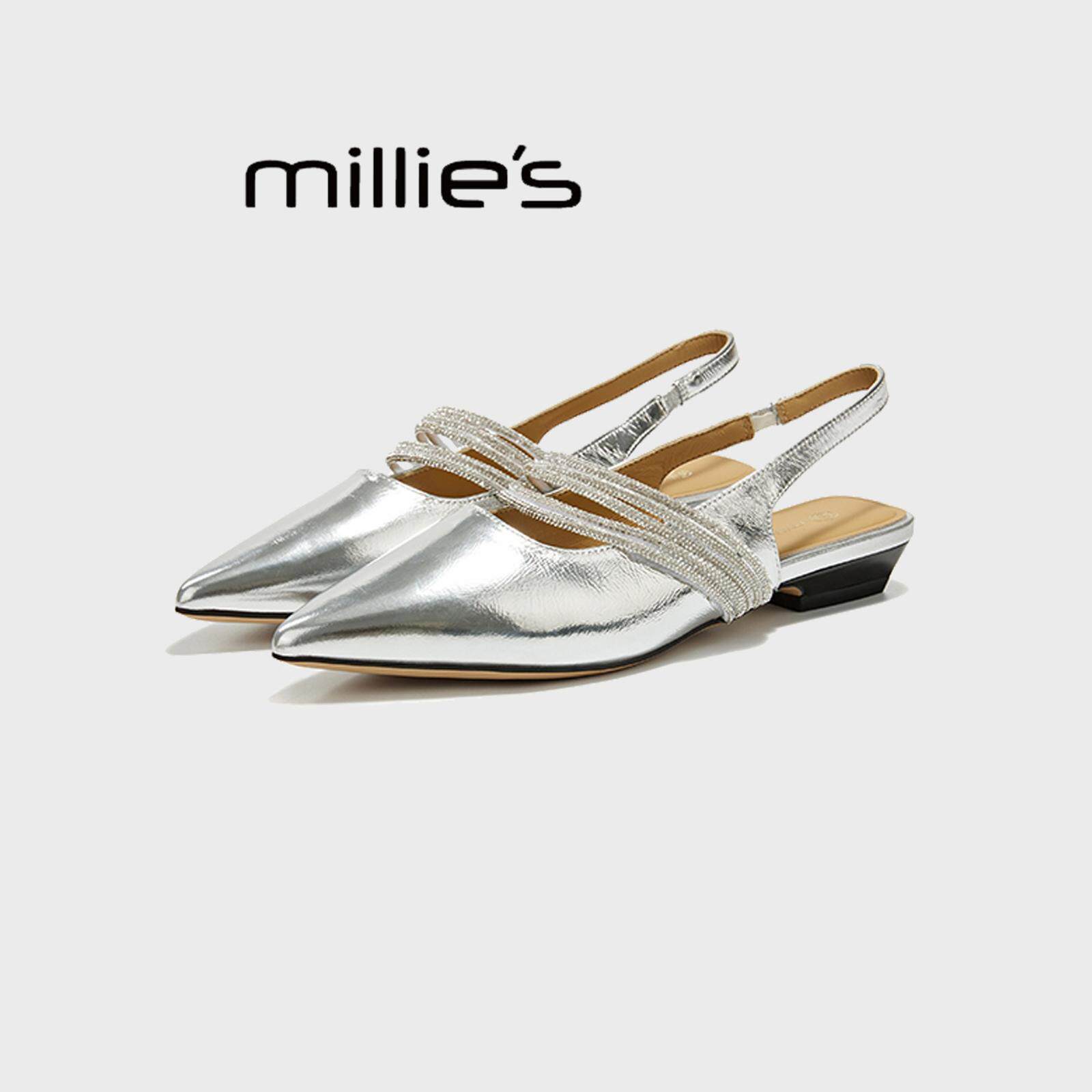 MILLIE'S/妙丽2026真皮软底凉鞋女夏外穿精致高级感尖头玛丽珍鞋