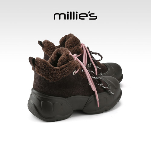 MILLIE'S/妙丽真皮厚底老爹鞋