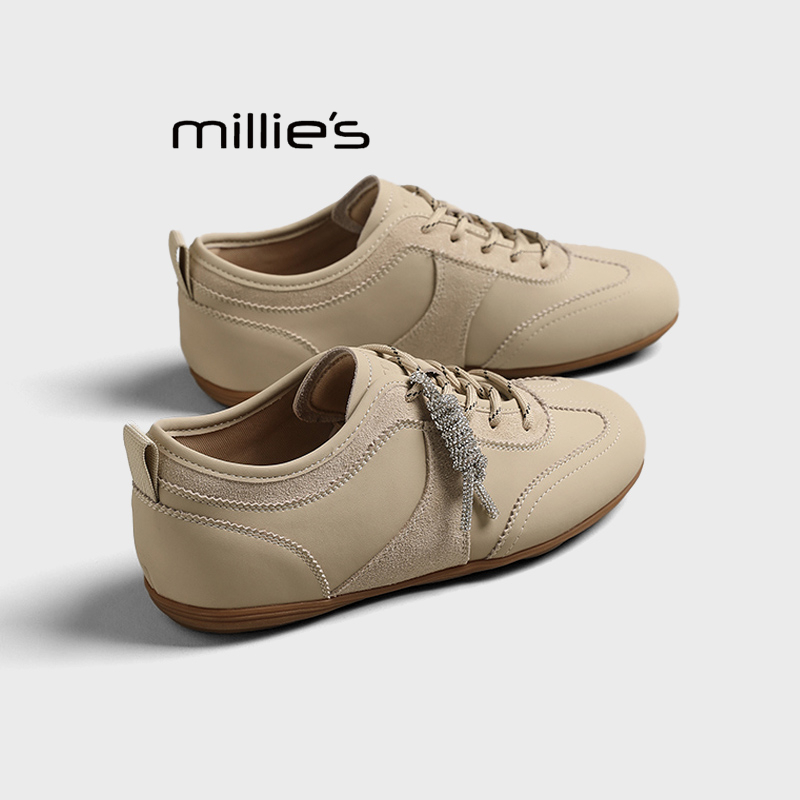 MILLIE'S/妙丽真皮德训鞋女