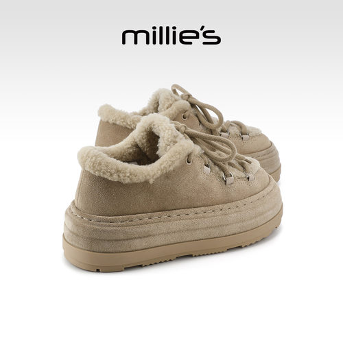 MILLIE'S/妙丽真皮厚底休闲鞋