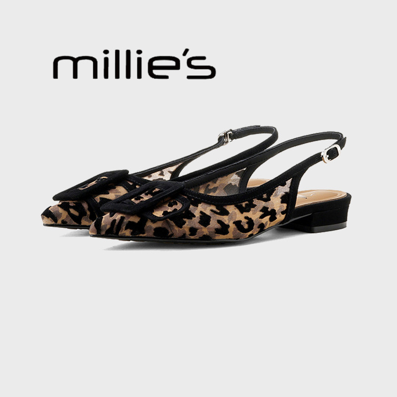 MILLIE'S/妙丽2025新款后空包头鞋女低跟浅口单鞋一脚蹬外穿凉鞋,女鞋,包头拖,淘宝优惠券,粉丝福利购,淘宝优惠卷