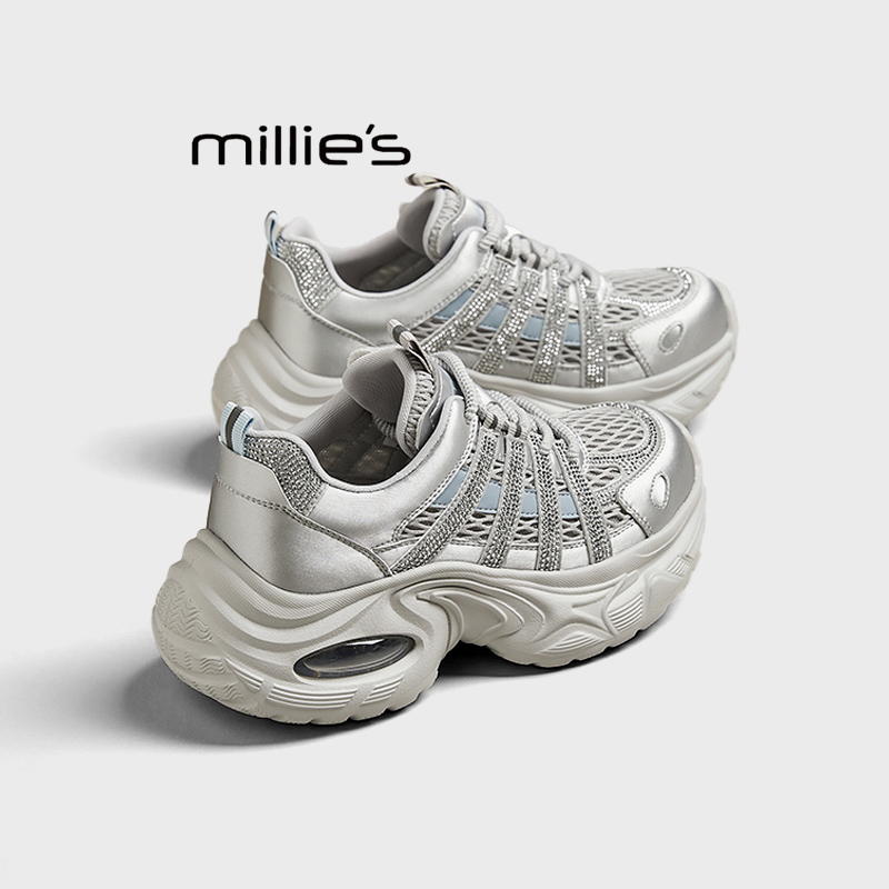 MILLIE'S/妙丽增高水钻老爹鞋
