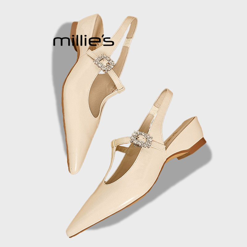 MILLIE'S/妙丽包头凉鞋女外穿2026夏款不累脚凉鞋时尚高级感单鞋Z