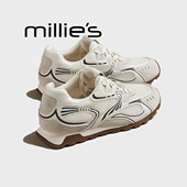 妙丽显瘦镂空透气阿甘鞋 女2026新款 MILLIE 网面平底运动老爹鞋