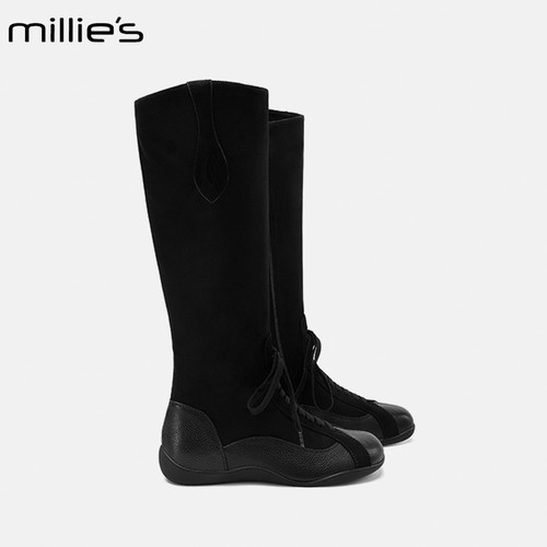 MILLIE'S/妙丽拼接骑士靴