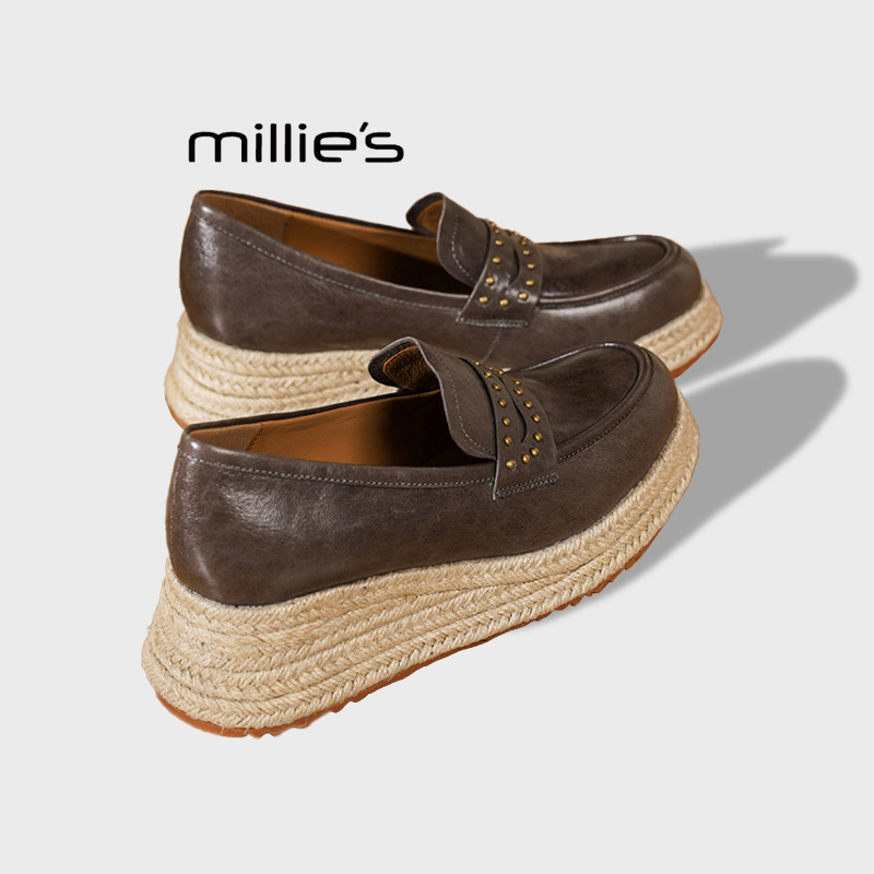 MILLIE'S/妙丽厚底乐福鞋女