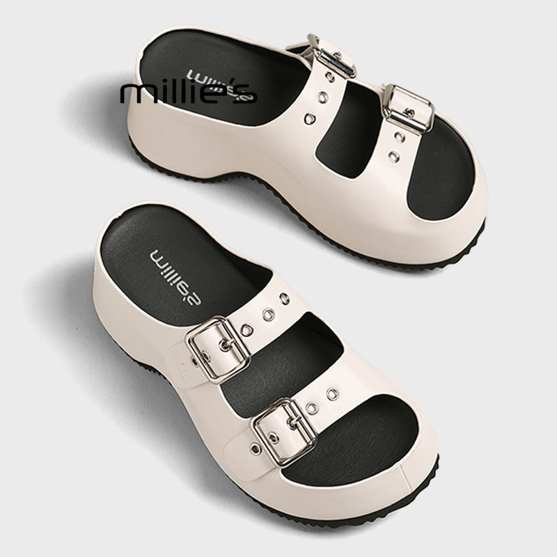 MILLIE'S/妙丽拖鞋女2026夏季款外穿配裙子透气厚底增高沙滩凉鞋Z