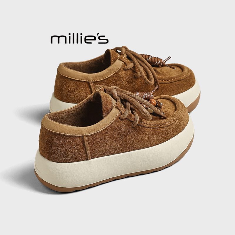 MILLIE'S/妙丽真皮厚底百搭鞋