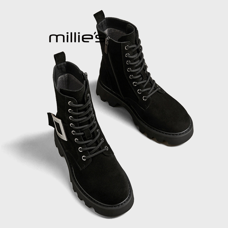 MILLIE'S/妙丽轻奢风机车短靴