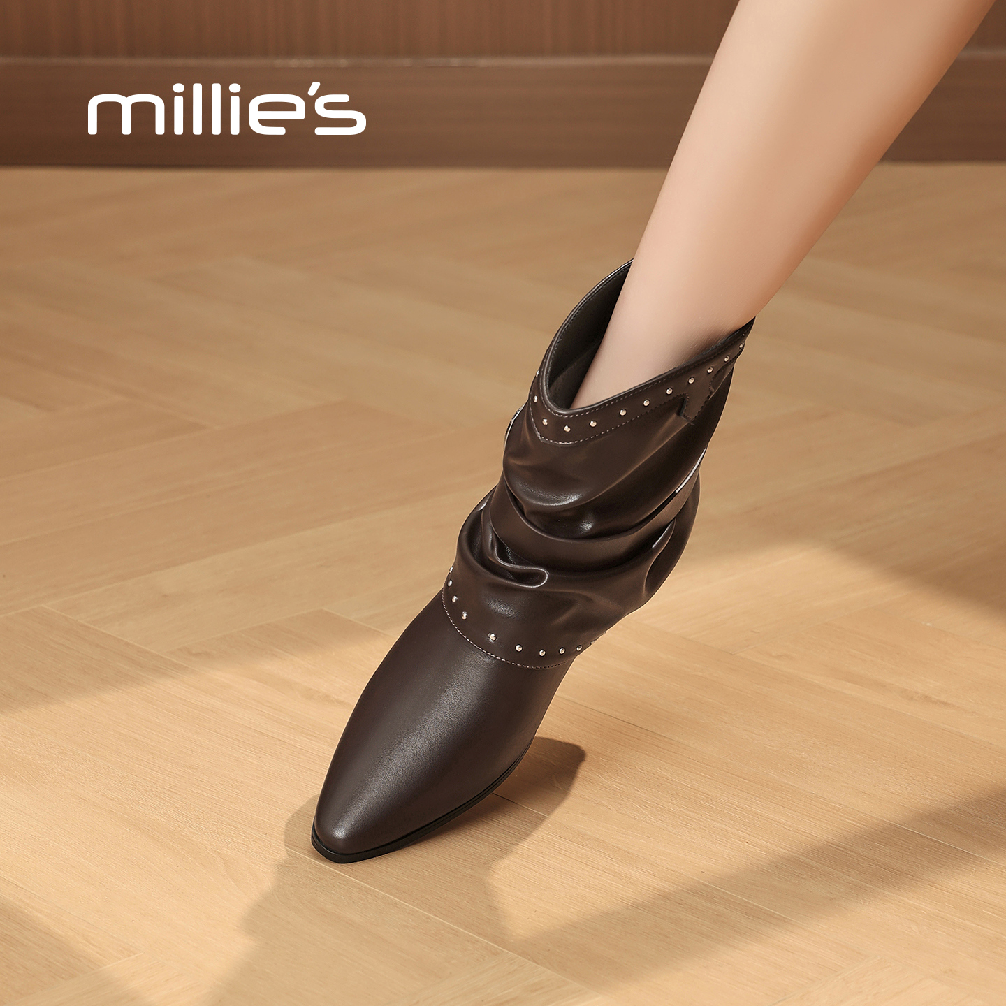 MILLIE'S/妙丽朋克风骑士短靴