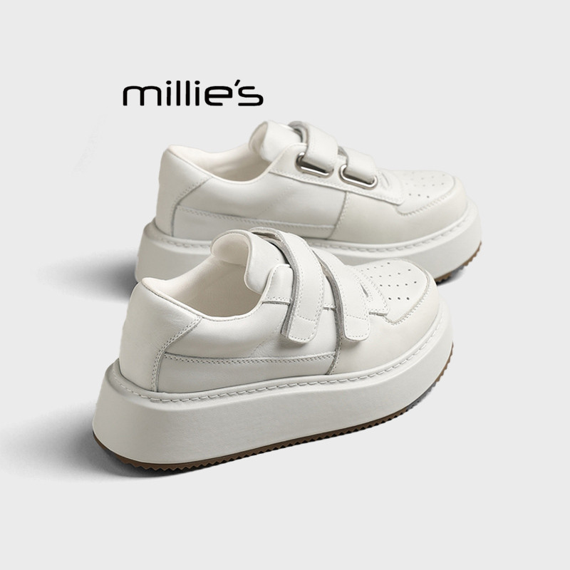 MILLIE'S/妙丽2026魔术贴小白鞋厚底小个子增高松糕运动休闲鞋女,女鞋,休闲板鞋,淘宝优惠券,粉丝福利购,淘宝优惠卷