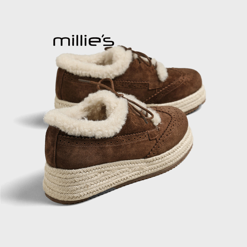 MILLIE'S/妙丽复古毛毛鞋