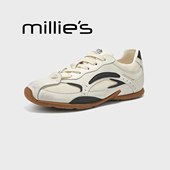 妙丽复古拼色德训鞋 女2026春季 MILLIE 百搭系带休闲运动鞋 透气Z