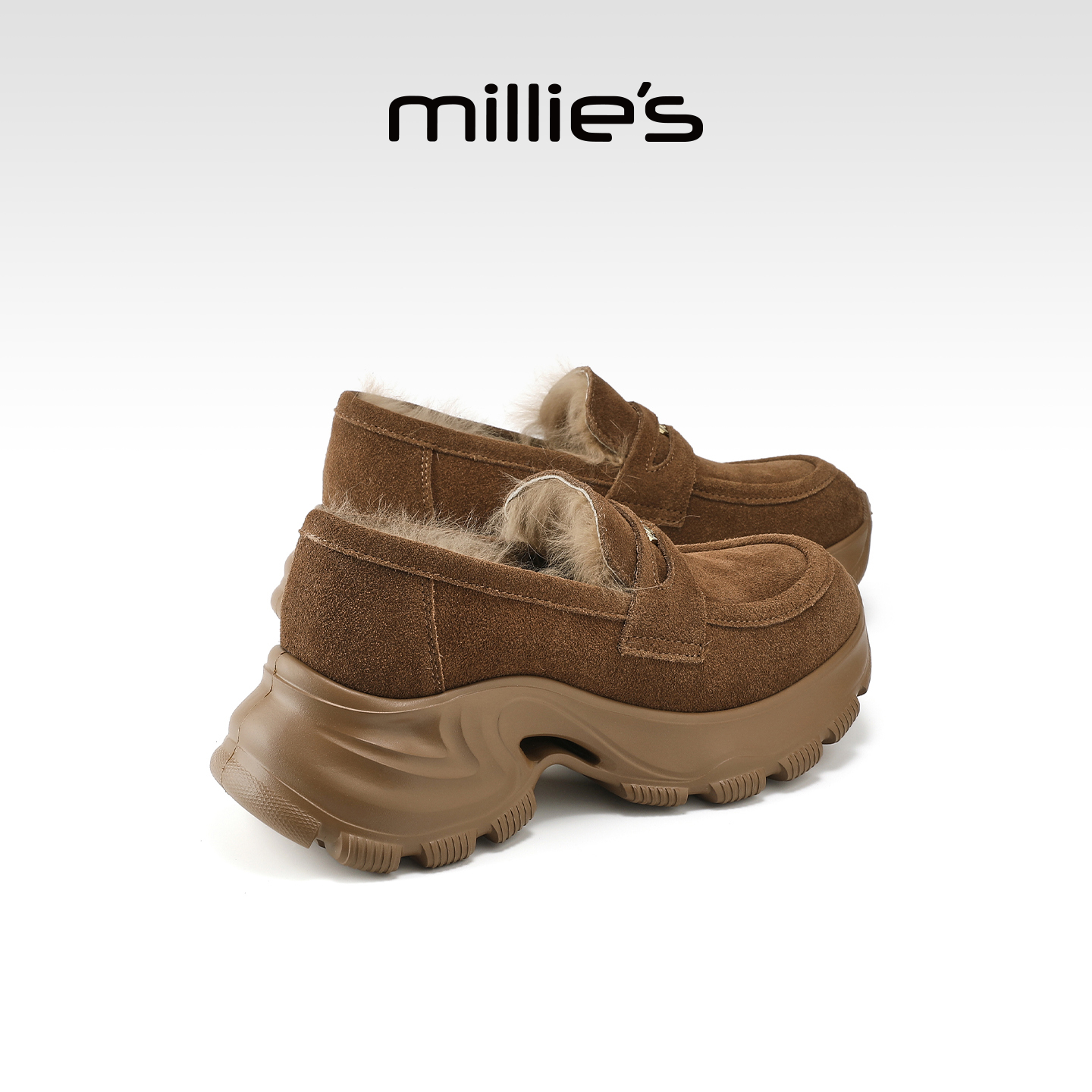 MILLIE'S/妙丽厚底增高老爹鞋