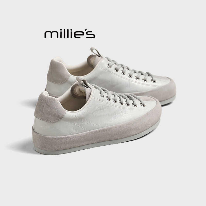 MILLIE'S/妙丽2026春季新款复古板鞋增高厚底运动鞋休闲德训鞋女,女鞋,休闲板鞋,淘宝优惠券,粉丝福利购,淘宝优惠卷