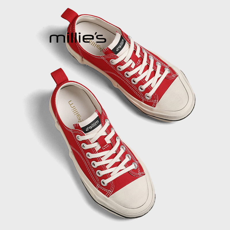 MILLIE'S/妙丽轻便软底不累脚绝美帆布鞋女2026夏季休闲百搭板鞋Z