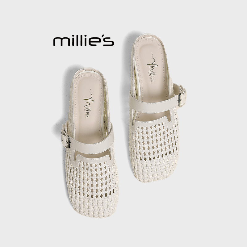 MILLIE'S/妙丽编织平底穆勒鞋